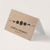 Professioneel Monogram Zwart Maan Logo Visitekaartje (Voorkant)