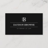 Professioneel Monogram Zwart Visitekaartje (Voorkant)