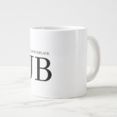Professioneel Monogram Zwart Wit Grote Koffiekop (Voorkant rechts)