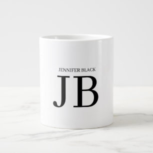 Professioneel Monogram Zwart Wit Grote Koffiekop