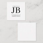 Professioneel Monogram Zwart Wit Informatiekaartje (Voorkant / Achterkant)
