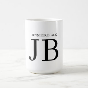 Professioneel Monogram Zwart Wit Koffiemok