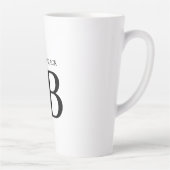Professioneel Monogram Zwart Wit Latte Mok (Rechts)