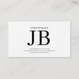 Professioneel Monogram Zwart Wit Luxe Dik Visitekaartje