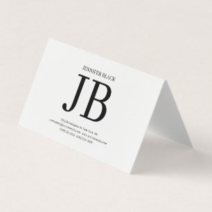 Professioneel Monogram Zwart Wit Luxe Dik Visitekaartje