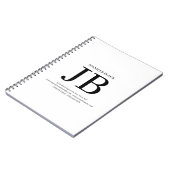 Professioneel Monogram Zwart Wit Notitieboek (Linkerzijde)
