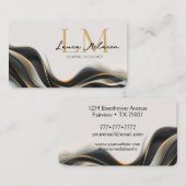 Professioneel Monogram Zwarte Sluier Visitekaartje (Voorkant / Achterkant)