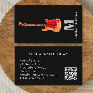 Professioneel Muzikant Gitaar Muziekleraar QR Code Visitekaartje