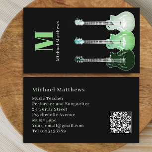 Professioneel Muzikant Gitaar Muziekleraar QR Code Visitekaartje