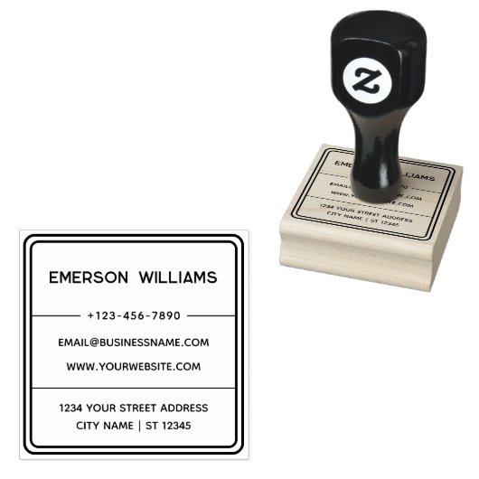 Professioneel Naam & Retouradres Gepersonaliseerd Rubberstempel (Gestempeld)