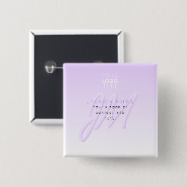 Professioneel Naam & Slogan Sjabloon | Lichtpaars Vierkante Button 5,1 Cm