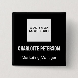 Professioneel Naambord Zakelijk Logo Kantoor Perso Vierkante Button 5,1 Cm