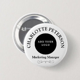 Professioneel Naamlabel Zakelijk Logo Kantoorwerk Ronde Button 5,7 Cm