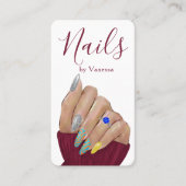 Professioneel Nagel Salon Manicuriste QR Code Mode Visitekaartje (Voorkant)