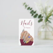 Professioneel Nagel Salon Manicuriste QR Code Mode Visitekaartje (Staand voorkant)