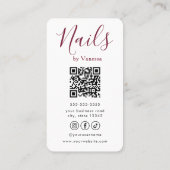 Professioneel Nagel Salon Manicuriste QR Code Mode Visitekaartje (Achterkant)