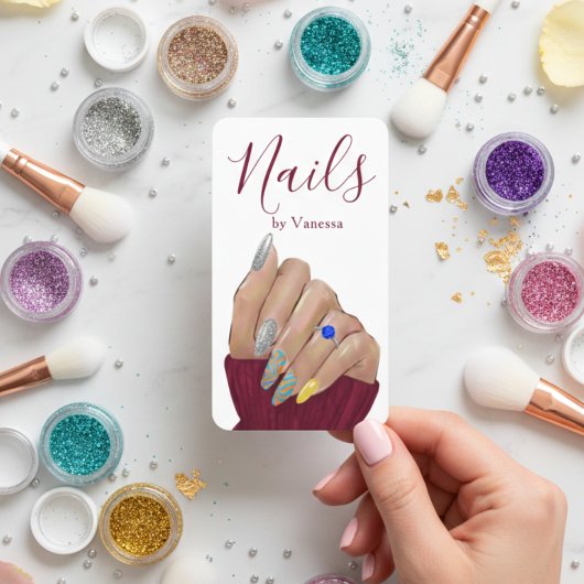 Professioneel Nagel Salon Manicuriste QR Code Mode Visitekaartje