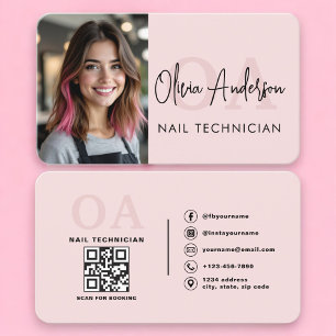 Professioneel Nagelspecialist Foto QR-code Visitekaartje
