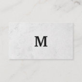 Professioneel namaaksteen zwart monogram visitekaartje (Voorkant)