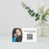 Professioneel Nanny Aangepaste Ovale Foto QR Code Visitekaartje (Staand voorkant)