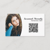 Professioneel Nanny Aangepaste Ovale Foto QR Code Visitekaartje (Voorkant)