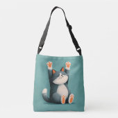 Professioneel Nappende Grappige Slaapkat Crossbody Tas (Achterkant)