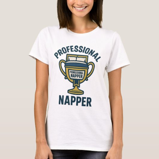 Professioneel napper T-shirt: Cozy Bed Trophy Awar T-shirt (Voorkant)