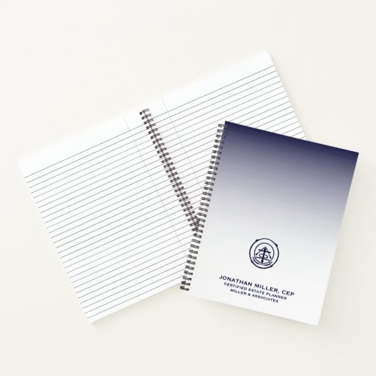 Professioneel Navy Blue Gradient Notitieboek (Binnen)