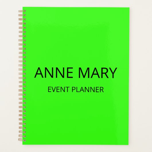 Professioneel Neon Groen Elegante Kleurrijke Helde Planner (Voorkant)