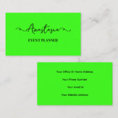 Professioneel Neon Groen Modern Kleurrijk Stijlvol Visitekaartje (Voorkant / Achterkant)