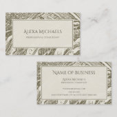 Professioneel Neutraal Bruin Botanisch Patroon Visitekaartje (Voorkant / Achterkant)