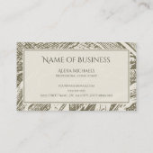 Professioneel Neutraal Bruin Botanisch Patroon Visitekaartje (Achterkant)