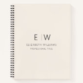 Professioneel Neutraal Monogram Zakelijk Initiaal Notitieboek (Voorkant)