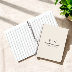 Professioneel Neutraal Monogram Zakelijk Initiaal Notitieboek