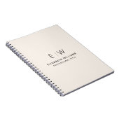 Professioneel Neutraal Monogram Zakelijk Initiaal Notitieboek (Rechterzijde)
