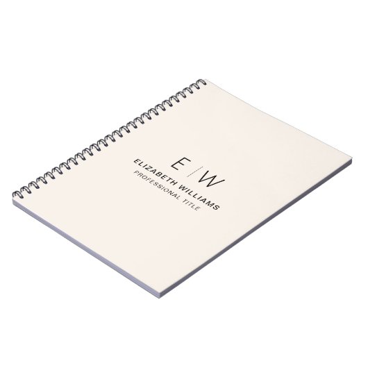 Professioneel Neutraal Monogram Zakelijk Initiaal Notitieboek (Linkerzijde)