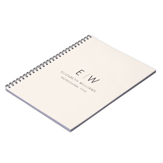 Professioneel Neutraal Monogram Zakelijk Initiaal Notitieboek (Linkerzijde)