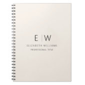 Professioneel Neutraal Monogram Zakelijk Initiaal Notitieboek (Voorkant)