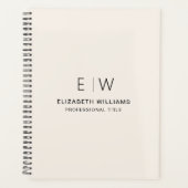 Professioneel Neutraal Monogram Zakelijk Initiaal Planner (Voorkant)