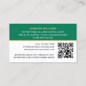 Professioneel Notarieel Openbaar Foto QR Code Groe Visitekaartje (Achterkant)