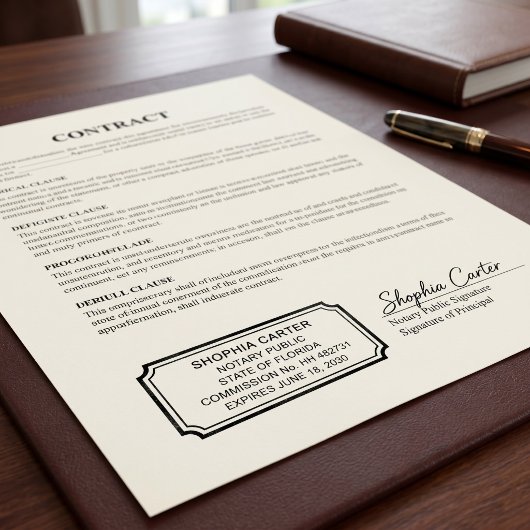 Professioneel Notaris Openbaar | Aangepaste Naam & Zelfinktende Stempel