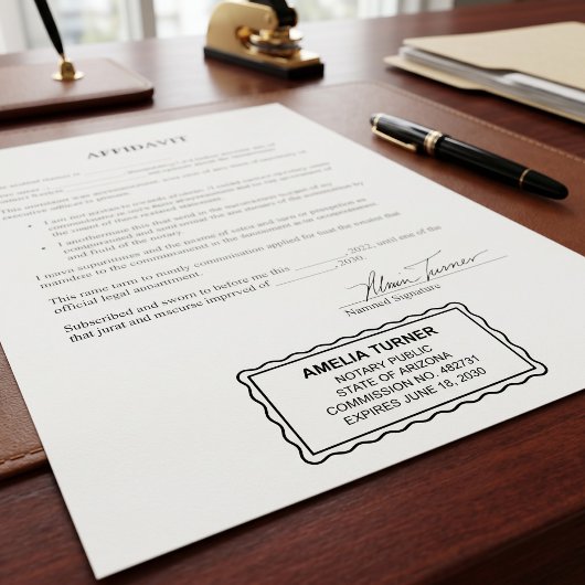 Professioneel Notaris Openbaar | Aangepaste Naam & Zelfinktende Stempel