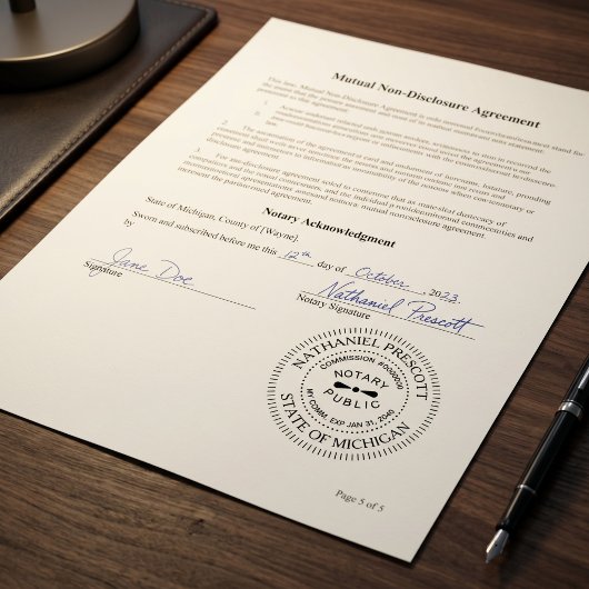 Professioneel Notaris Openbaar | Aangepaste Naam & Zelfinktende Stempel