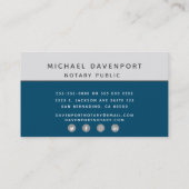 Professioneel Notary Public Blue Grey Visitekaartje (Achterkant)