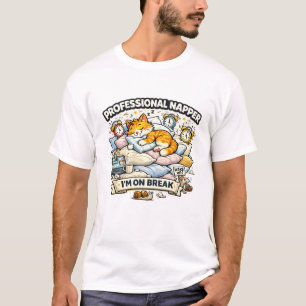 Professioneel Nutter Grappige Luie Kat Vector T-shirt
