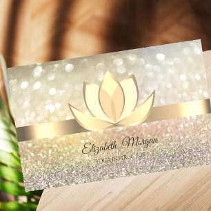 Professioneel Ombre Bokeh Goud, Lotus Yoga Visitekaartje