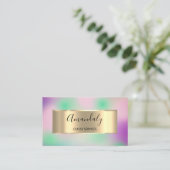 Professioneel omgevormd holograaf rokerroze Paars  Visitekaartje (Staand voorkant)