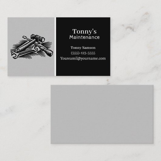 Professioneel onderhoud en carpenter met tools visitekaartje (Voorkant / Achterkant)