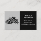 Professioneel onderhoud en carpenter met tools visitekaartje (Voorkant)