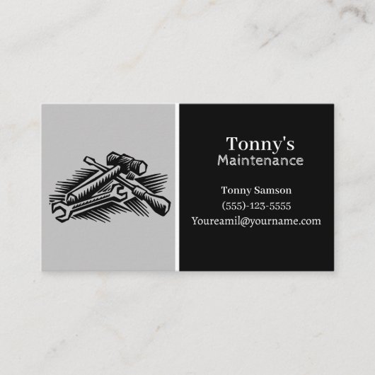 Professioneel onderhoud en carpenter met tools visitekaartje (Voorkant)